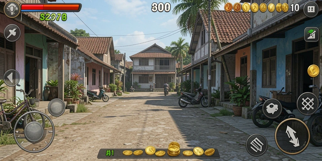 Tangkapan layar menampilkan level pertama yang penuh warna.