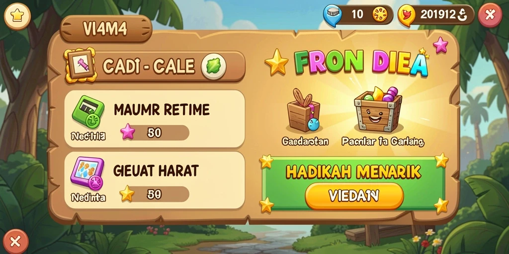 Tampilan menu utama yang menarik dan mudah dinavigasi.